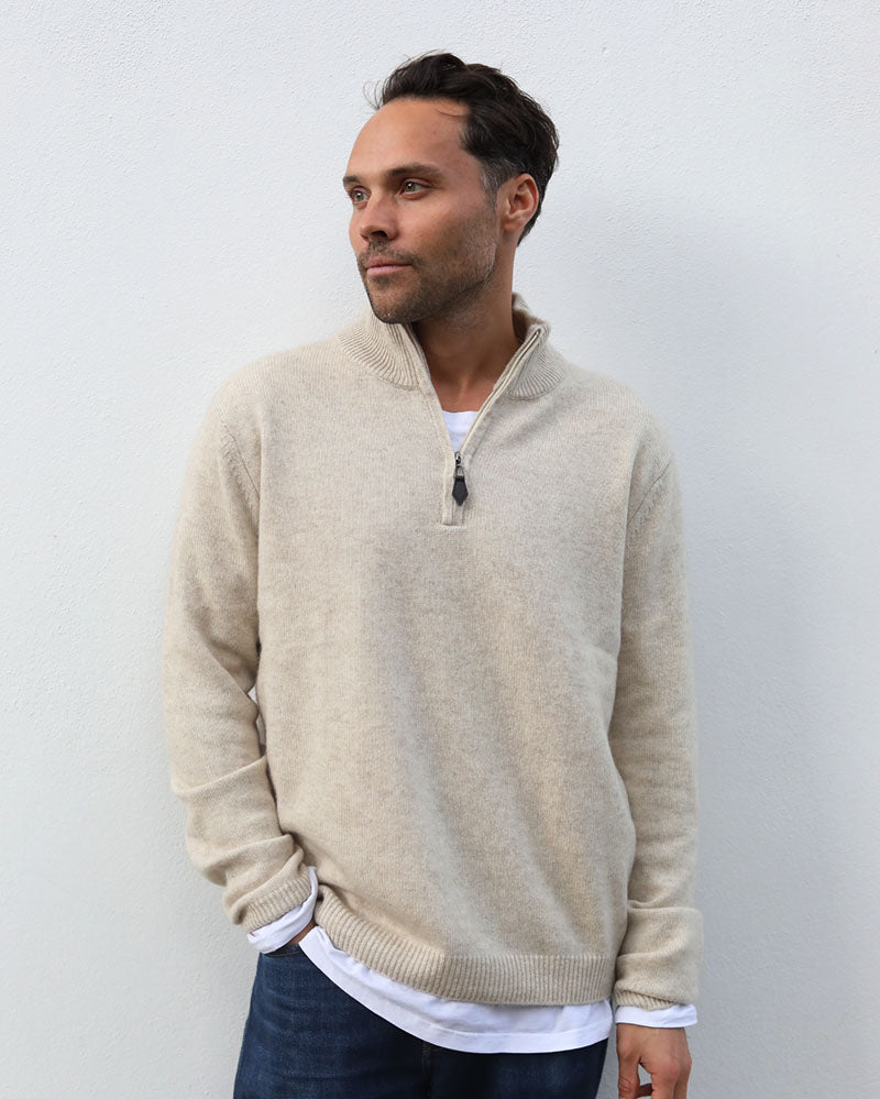 Cashmere 1/4 zip - Oat