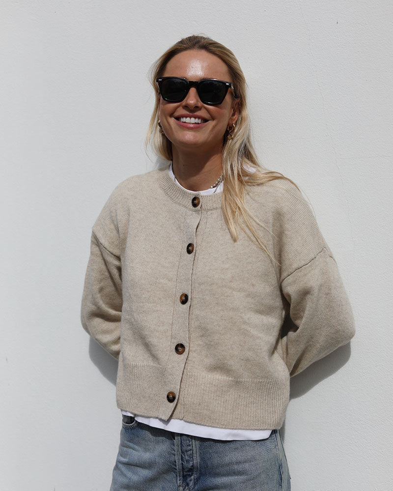 Betsy Cardi - Oat | Cashmere Lambswool