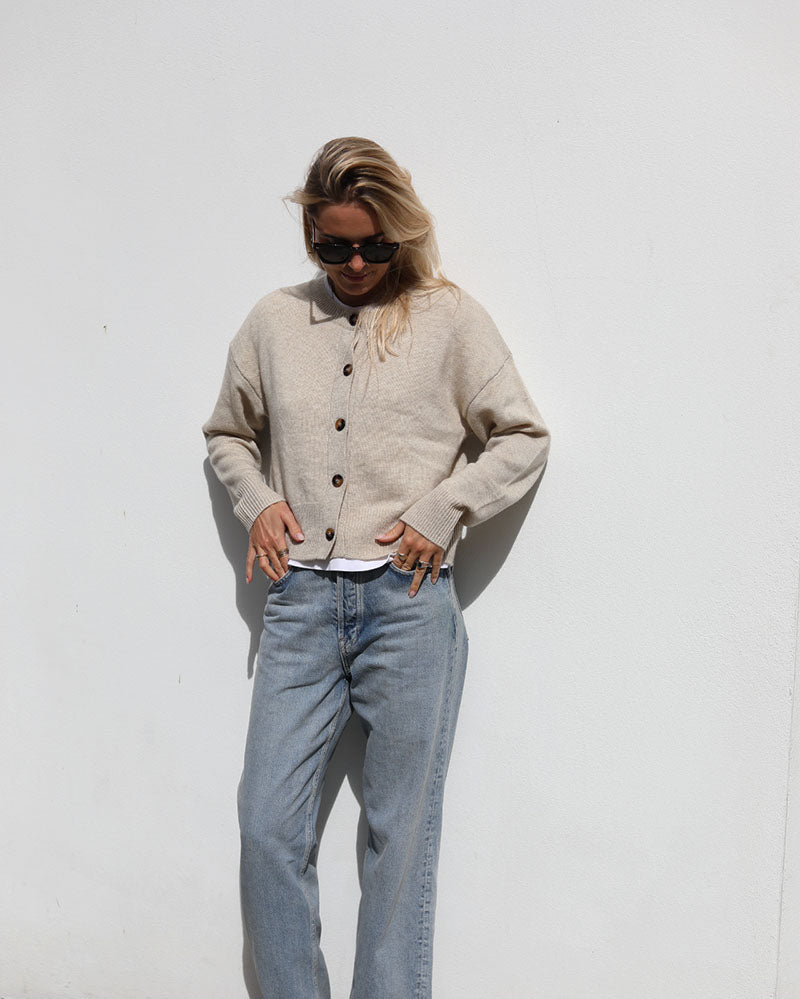 Betsy Cardi - Oat | Cashmere Lambswool