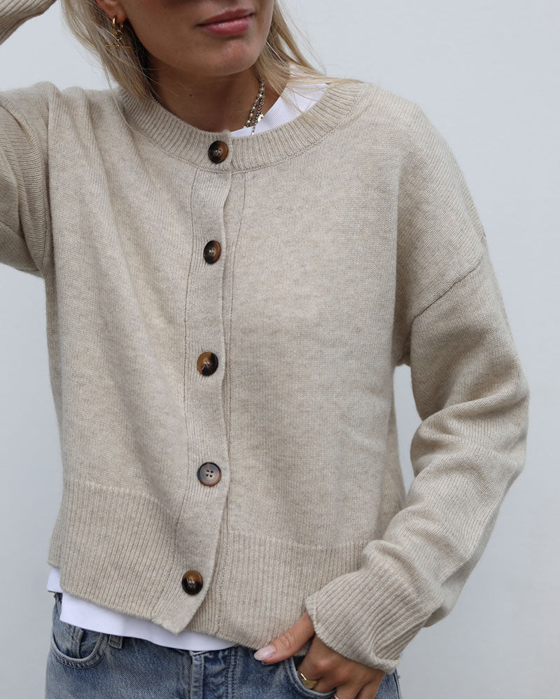 Betsy Cardi - Oat | Cashmere Lambswool