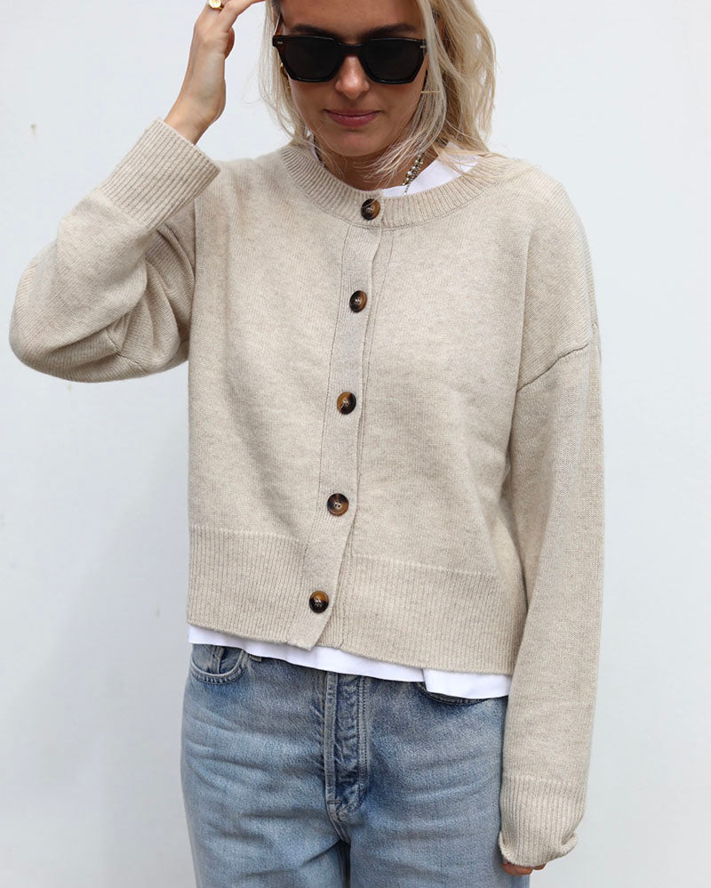 Betsy Cardi - Oat | Cashmere Lambswool