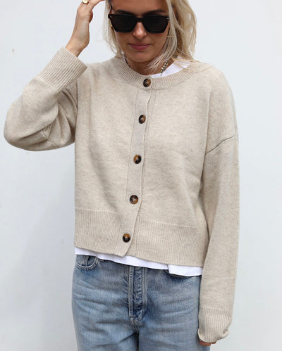 Betsy Cardi - Oat | Cashmere Lambswool
