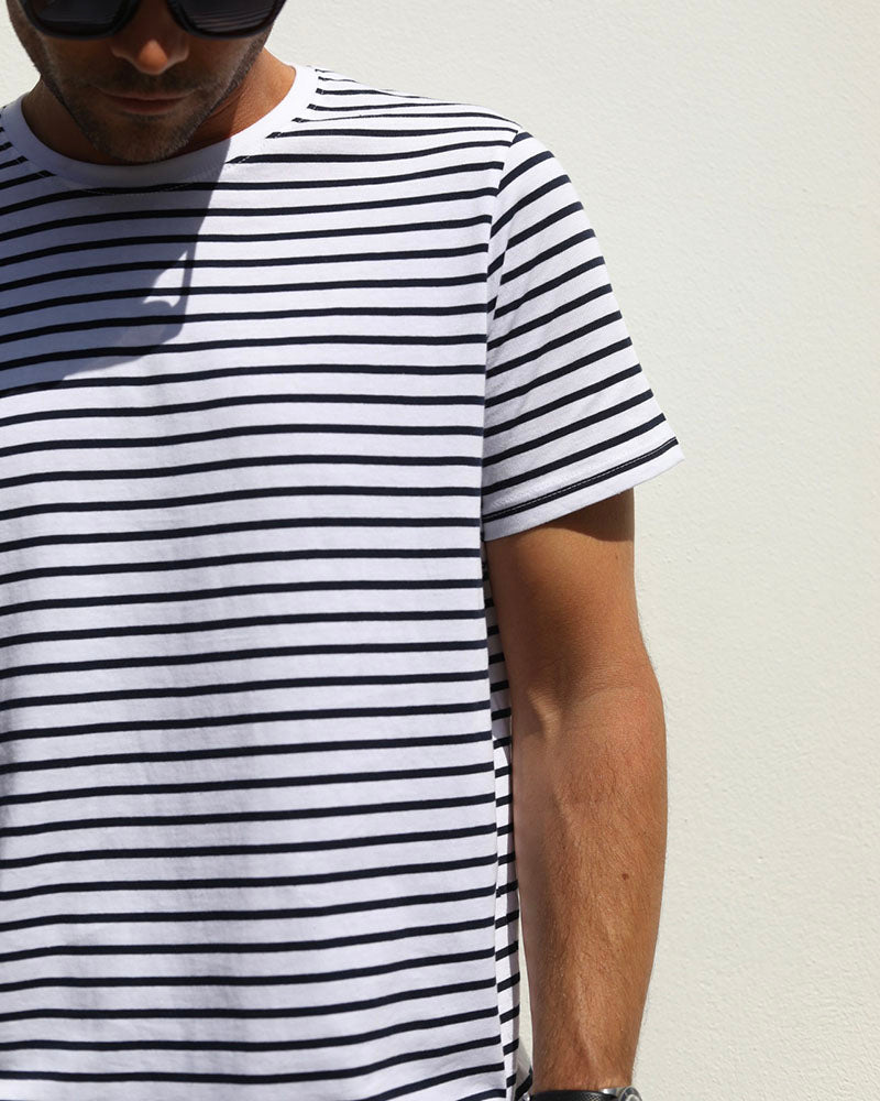 Breton Stripe T-Shirt | Navy & White