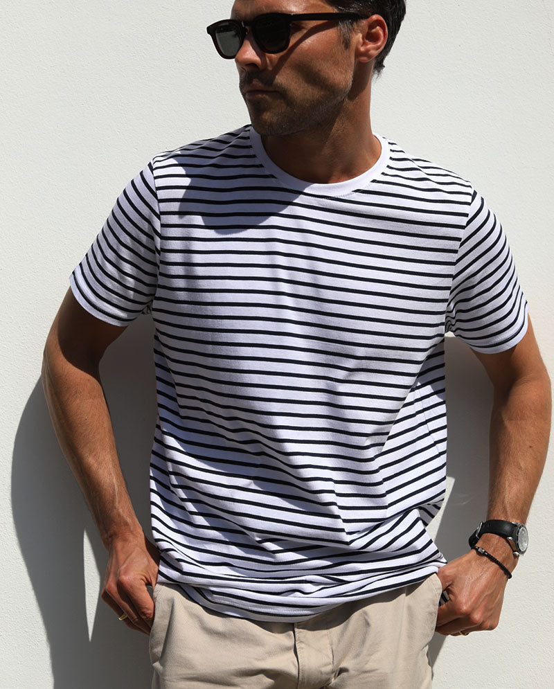 Breton Stripe T-Shirt | Navy & White