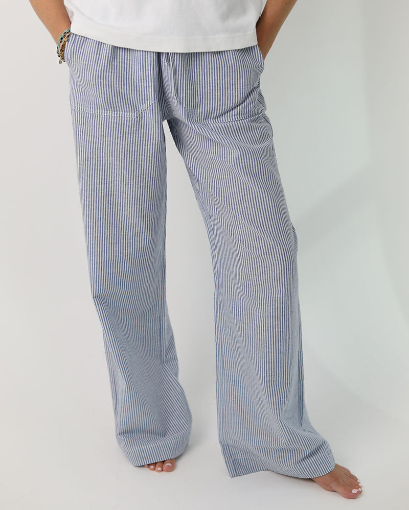 Byron Trouser | Blue Pin Stripe