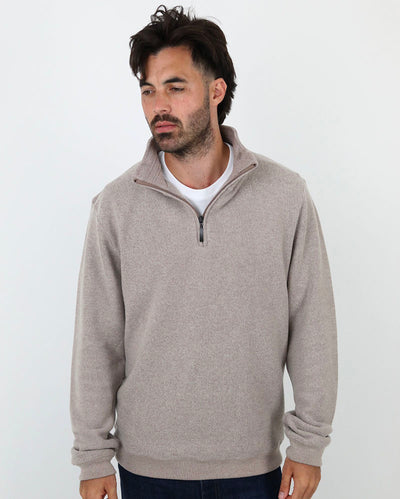 Merino Blend 1/4 zip | Cappuccino