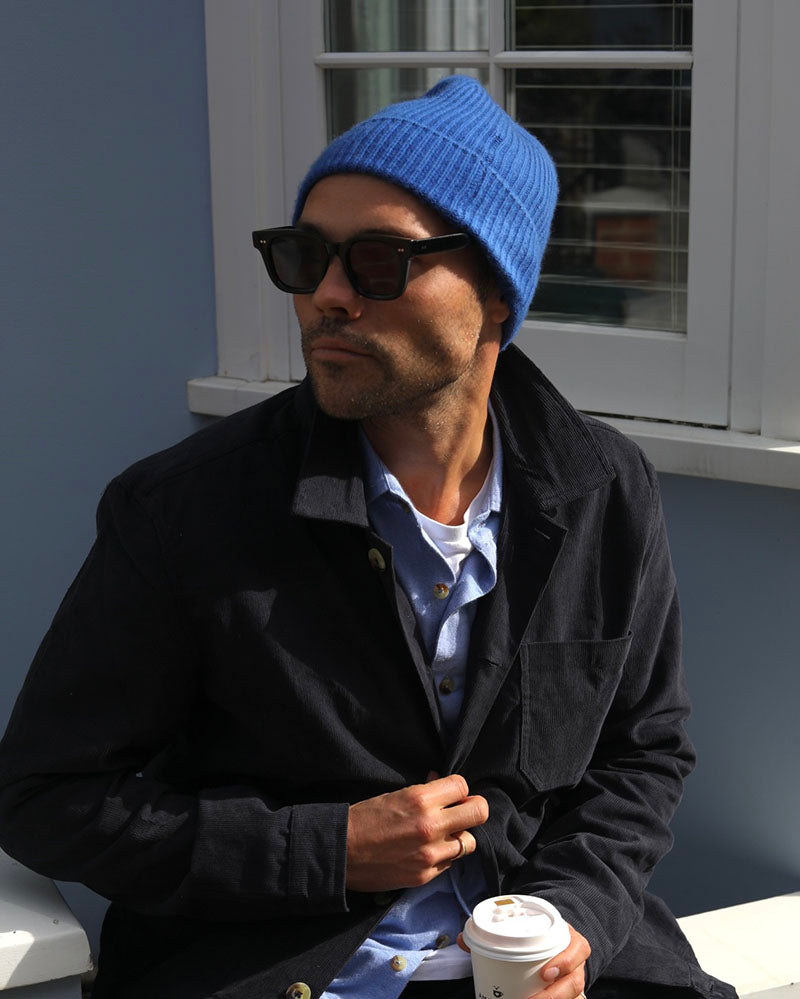 Cashmere-Merino Beanie | Cobalt