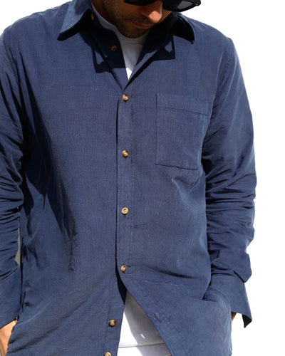 August Shirt | Blue Corduroy