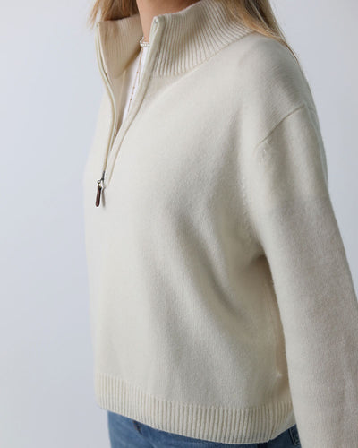 Ladies Cashmere-Merino 1/4 zip | Cropped