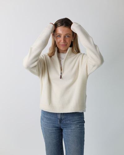 Ladies Cashmere-Merino 1/4 zip | Cropped