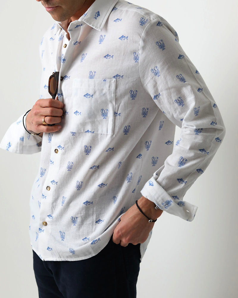 Lobsters & Bass | Linen-Cotton Shirt