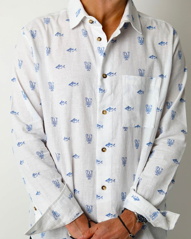 Lobsters & Bass | Linen-Cotton Shirt