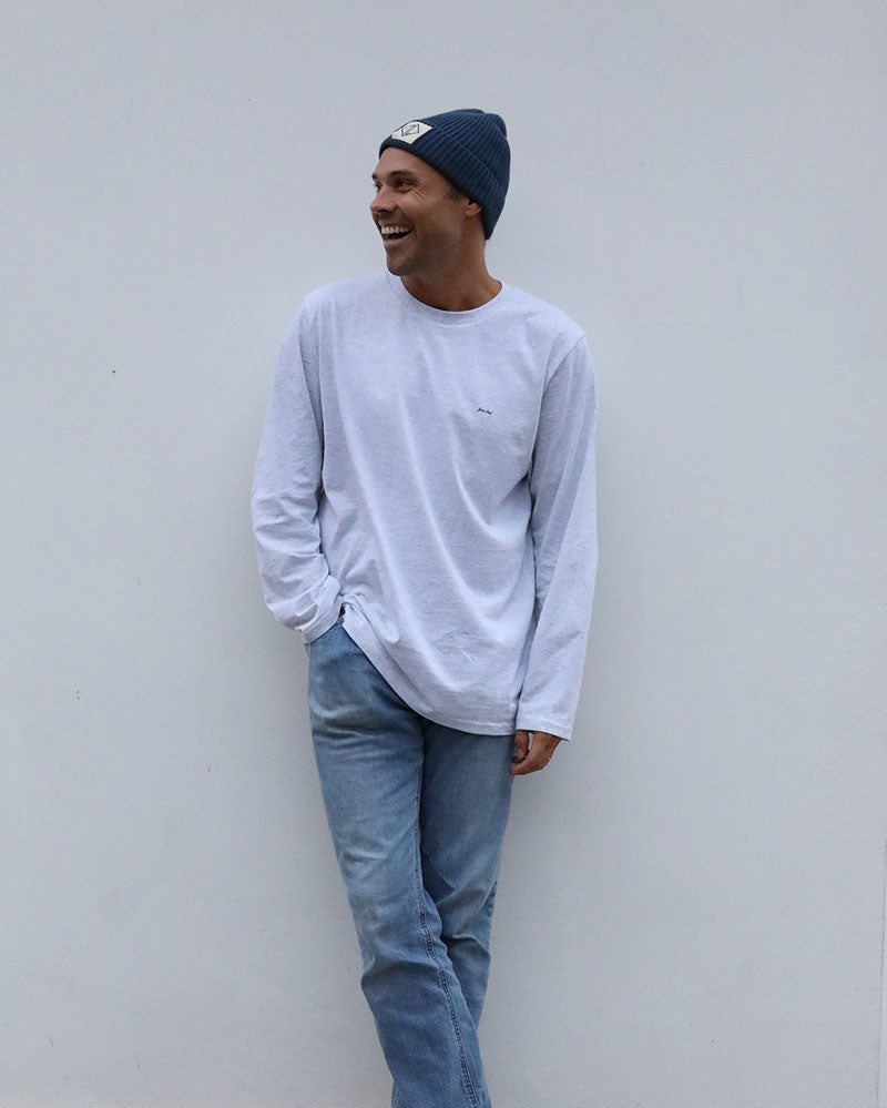 Martini Please Long Sleeve T | Ash Grey