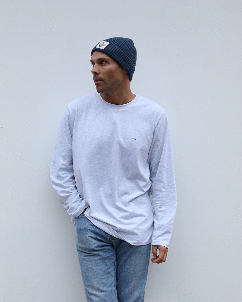 Martini Please Long Sleeve T | Ash Grey