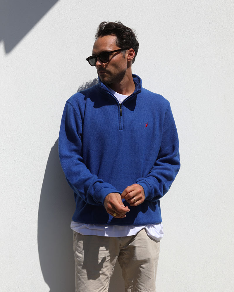Merino Blend 1/4 Zip | Cobalt Blue