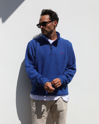Merino Blend 1/4 Zip | Cobalt Blue