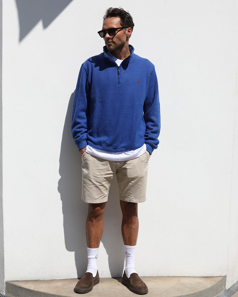 Merino Blend 1/4 Zip | Cobalt Blue