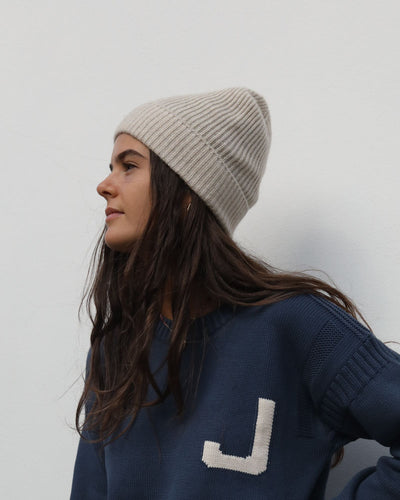 Cashmere-Merino Beanie | Oat