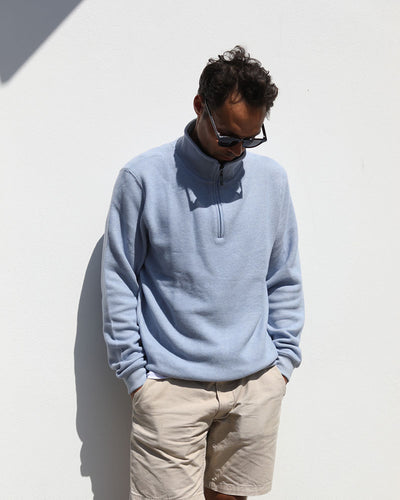 Merino Blend 1/4 Zip | Baby Blue