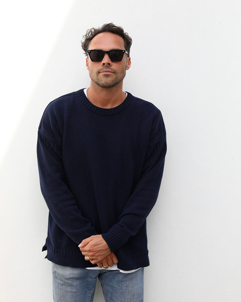 Cotton Guernsey | Navy