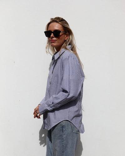 Penny Shirt | Blue Pin Stripe
