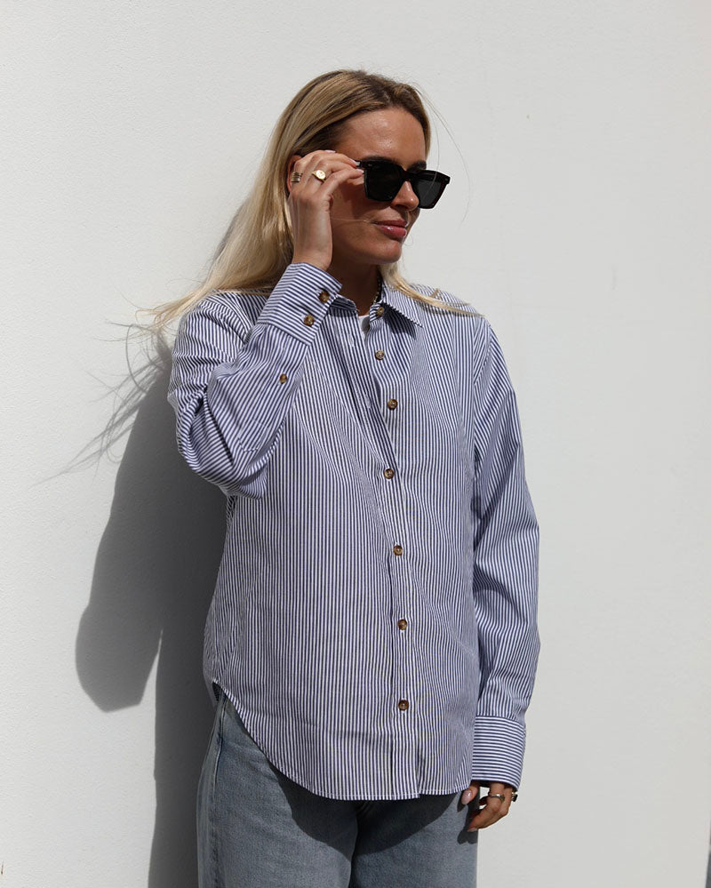 Penny Shirt | Blue Pin Stripe
