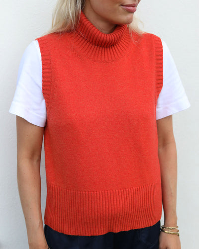 Orange Polo Tank | Cashmere Lambswool