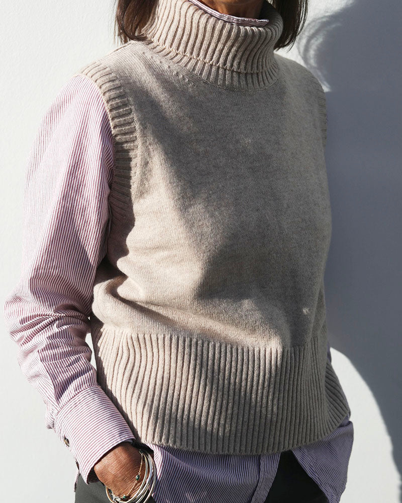 The Pippa Polo | Cashmere-lambswool | Burnt Oat