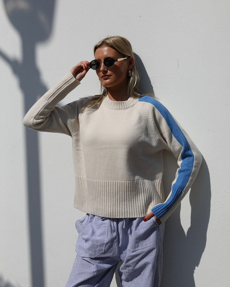 Portofino Crew Sky Blue | Cashmere-Lambswool
