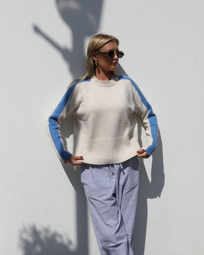 Portofino Crew Sky Blue | Cashmere-Lambswool
