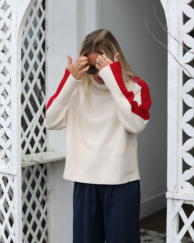 Cotton Portofino Polo | Red Stripe
