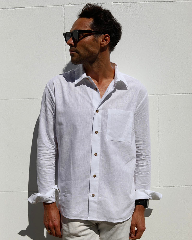 August Shirt | White linen