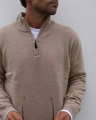 Cashmere / Merino 1/4 zip | Caramel