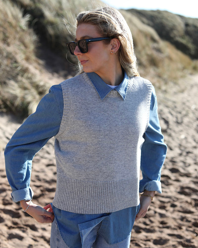 Silver Grey Tank | Cashmere lambswool